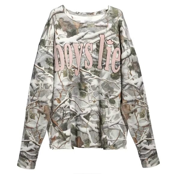 Boys Lie Rose Colored Glasses Thermal Longsleeve Sweatshirt - Picture 3 of 6